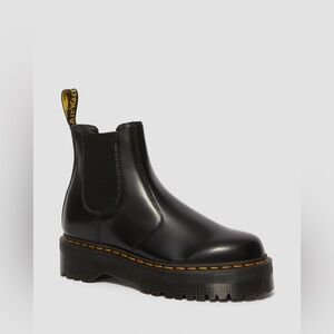 Doc Martens 2976 Quad Black Polished Smooth Womens 9 or Mens 8 new with box